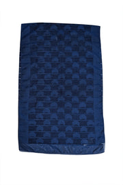 Armani Collezioni - Navy Embroidered Print Long Scarf - Current Boutique
