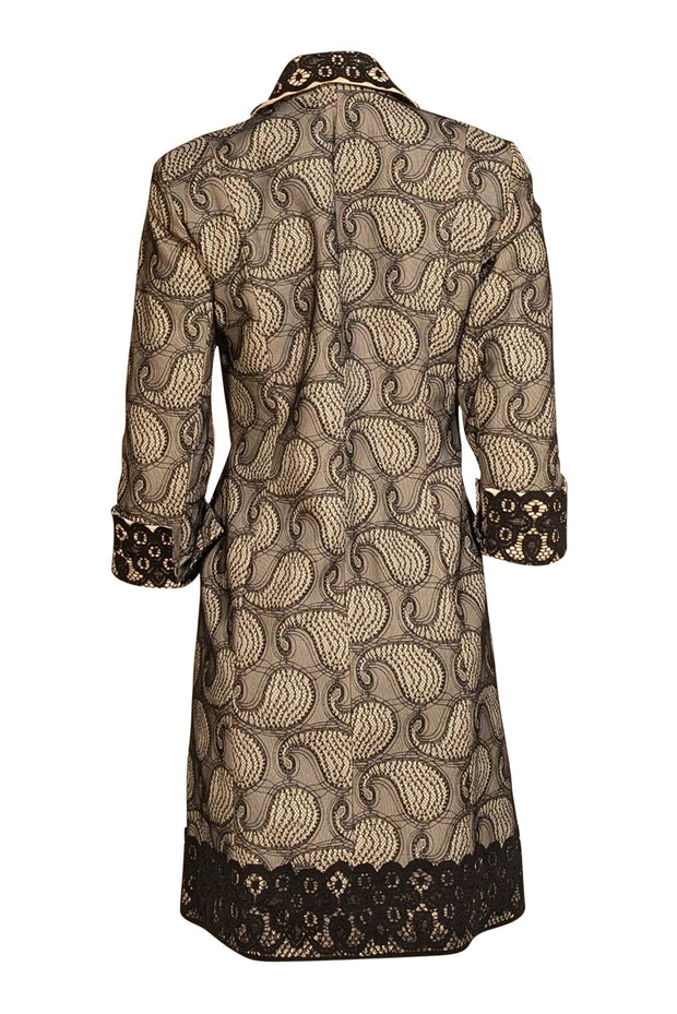 Alberto Makali - Black & Cream Lace Coat Sz 6 - Current Boutique