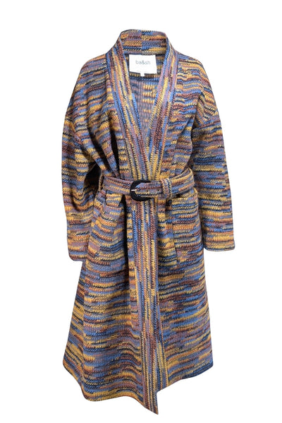 Ba&sh - Yellow, Blue, & Orange Wool Blend Duster Cardigan Sz M - Current Boutique