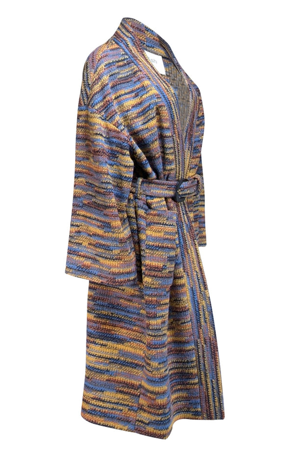 Ba&sh - Yellow, Blue, & Orange Wool Blend Duster Cardigan Sz M - Current Boutique