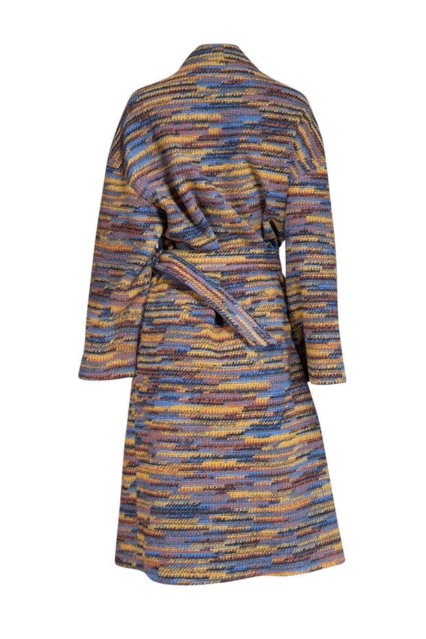 Ba&sh - Yellow, Blue, & Orange Wool Blend Duster Cardigan Sz M - Current Boutique