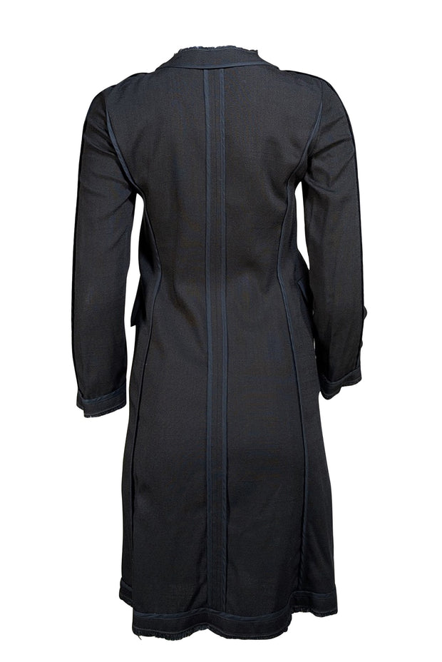 Dolce & Gabbana - Black Woven Fringe Coat Sz 4 - Current Boutique