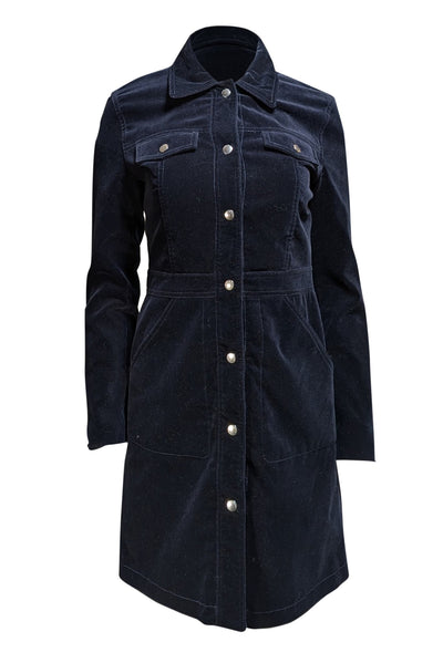 Rag & Bone - Black Velvet Long Sleeve Shirtdress Sz 6 - Current Boutique