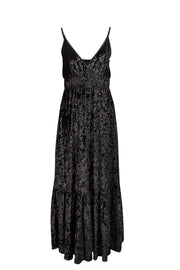 Rebecca Minkoff - Black Crushed Velvet Sleeveless Midi Dress Sz S - Current Boutique