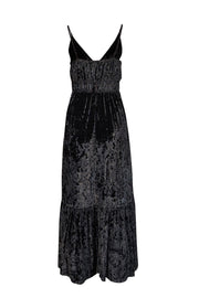 Rebecca Minkoff - Black Crushed Velvet Sleeveless Midi Dress Sz S - Current Boutique