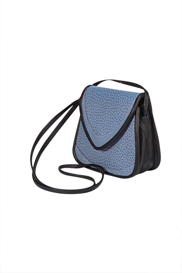 Roche - Light Blue Textured Small Crossbody Bag - Current Boutique