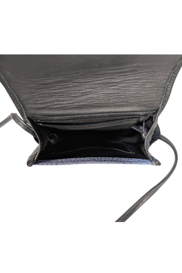 Roche - Light Blue Textured Small Crossbody Bag - Current Boutique