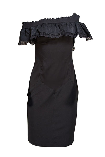 Diesel - Black Off The Shoulder Fitted Dress Sz S - Current Boutique