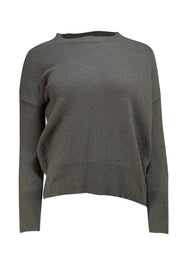 Theory - Olive Green Cashmere Crewneck Sweater Sz S - Current Boutique