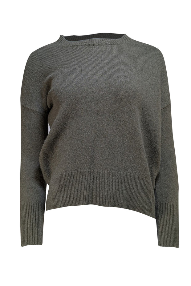 Theory - Olive Green Cashmere Crewneck Sweater Sz S - Current Boutique