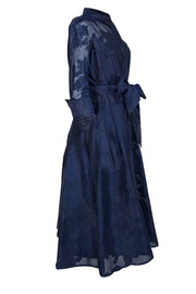 Teri Jon Navy and Black Floral Shirtdress Sz 10