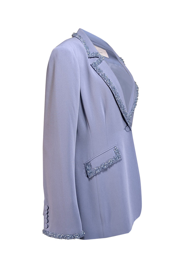 Cinq a Sept - Dusty Blue Beaded Trim Blazer Sz 14 - Current Boutique