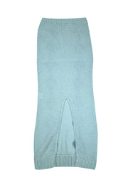 Rowen Rose - Seafoam Green Argyle Mohair Blend Maxi Skirt Sz L - Current Boutique