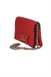 Kate Spade - Red Pebbled Leather Bow Turn Lock Crossbody Bag - Current Boutique