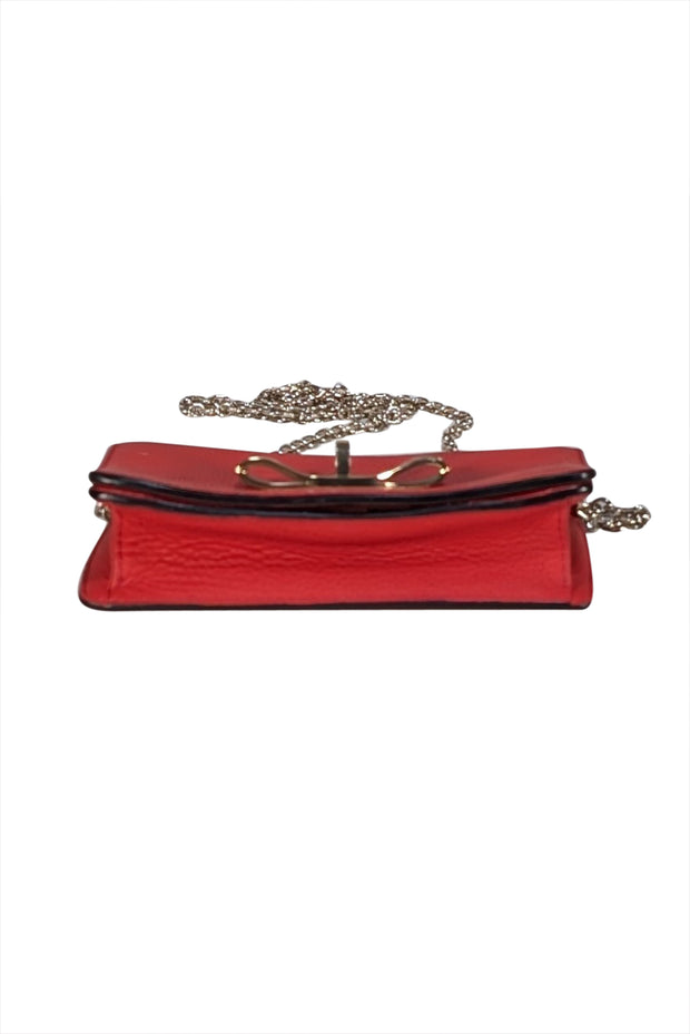 Kate Spade - Red Pebbled Leather Bow Turn Lock Crossbody Bag - Current Boutique