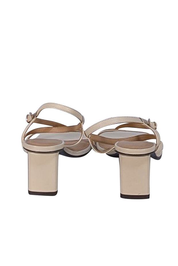 Frame - Cream Leather Strappy Block Sandal Heels Sz 9.5