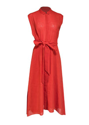 Cefinn - Red Sleeveless Button Front Sleeveless Dress Sz 4 - Current Boutique