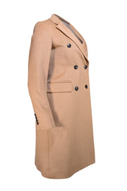 Hobbs - Tan Wool Double Breasted Peacoat Sz 4 - Current Boutique