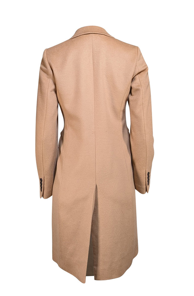 Hobbs - Tan Wool Double Breasted Peacoat Sz 4 - Current Boutique