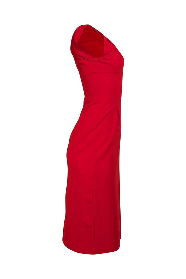 Diane von Furstenberg - Red Sleeveless V-neckline Dress Sz 2