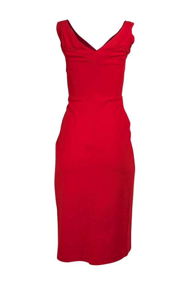 Diane von Furstenberg - Red Sleeveless V-neckline Dress Sz 2