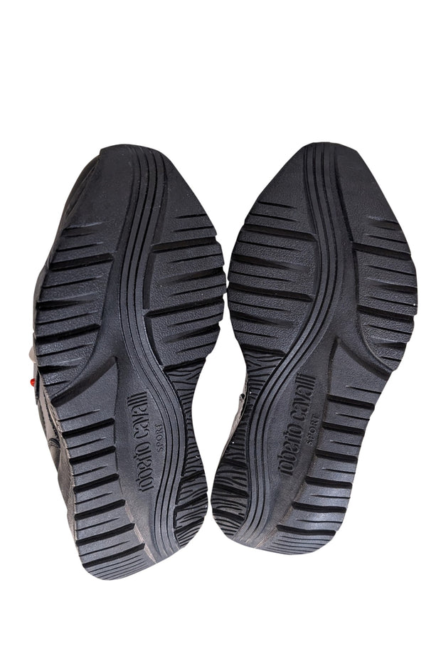 Roberto Cavalli - Black Logo Detail Lace Up Sneakers Sz 6 - Current Boutique