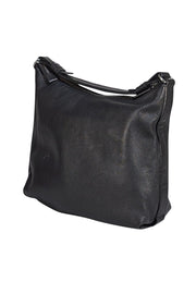 Armani Collezioni - Black Pebbled Leather Shoulder Bag - Current Boutique