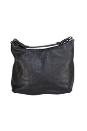 Armani Collezioni - Black Pebbled Leather Shoulder Bag - Current Boutique