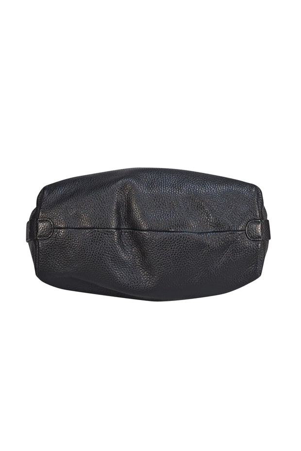 Armani Collezioni - Black Pebbled Leather Shoulder Bag - Current Boutique