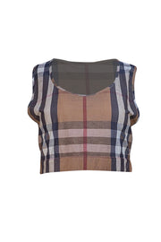 Burberry - Brown Signature Plaid Racer Back Sports Bra Sz XXL - Current Boutique