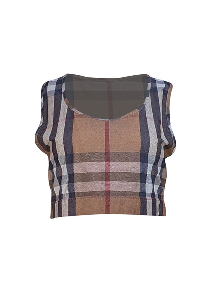 Burberry - Brown Signature Plaid Racer Back Sports Bra Sz XXL - Current Boutique