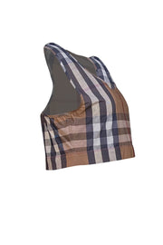 Burberry - Brown Signature Plaid Racer Back Sports Bra Sz XXL - Current Boutique