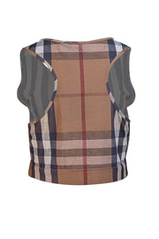 Burberry - Brown Signature Plaid Racer Back Sports Bra Sz XXL - Current Boutique
