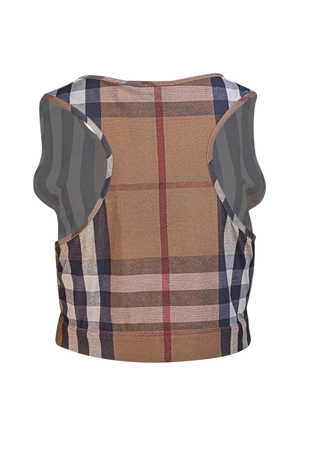 Burberry - Brown Signature Plaid Racer Back Sports Bra Sz XXL - Current Boutique