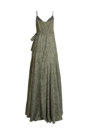 Hutch - Sage Green Floral Wrap Maxi Dress Sz L - Current Boutique