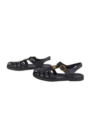 Gucci - Black Jelly Double G & Tiger Head Strappy Sandals Sz 7 - Current Boutique