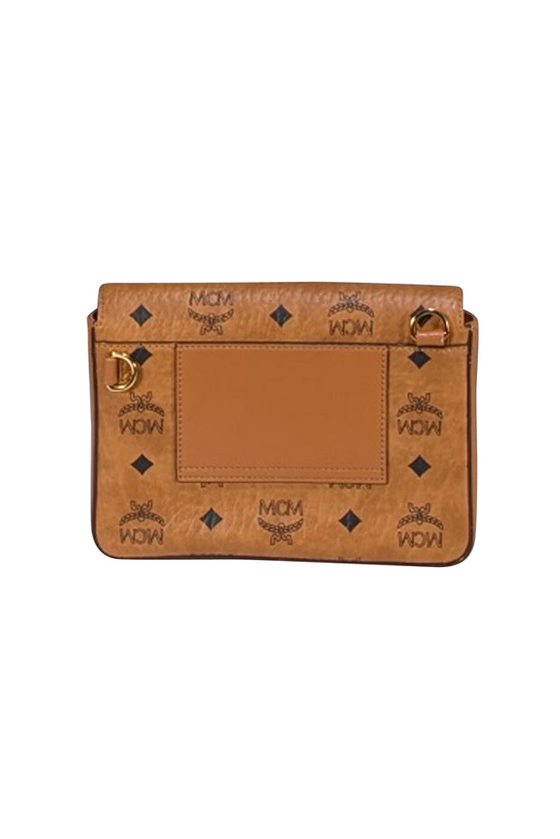 MCM - Tan & Black Monogram Mille Viestos Small Crossbody Bag - Current Boutique
