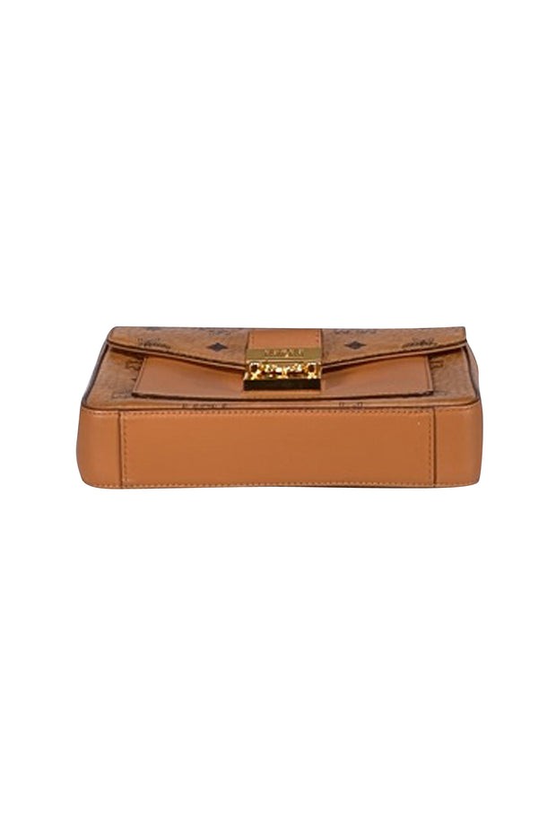 MCM - Tan & Black Monogram Mille Viestos Small Crossbody Bag - Current Boutique