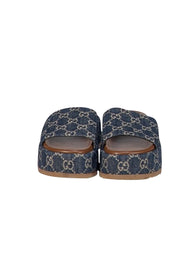 Gucci Denim Logo Slide Sandal Sz 7 - Current Boutique