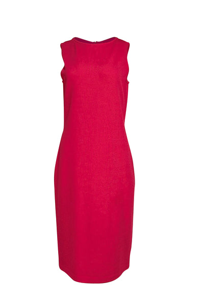 St. John - Hot Pink Knit Sleeveless Sheath Dress Sz 8 - Current Boutique