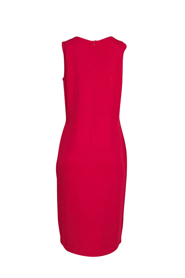 St. John - Hot Pink Knit Sleeveless Sheath Dress Sz 8 - Current Boutique