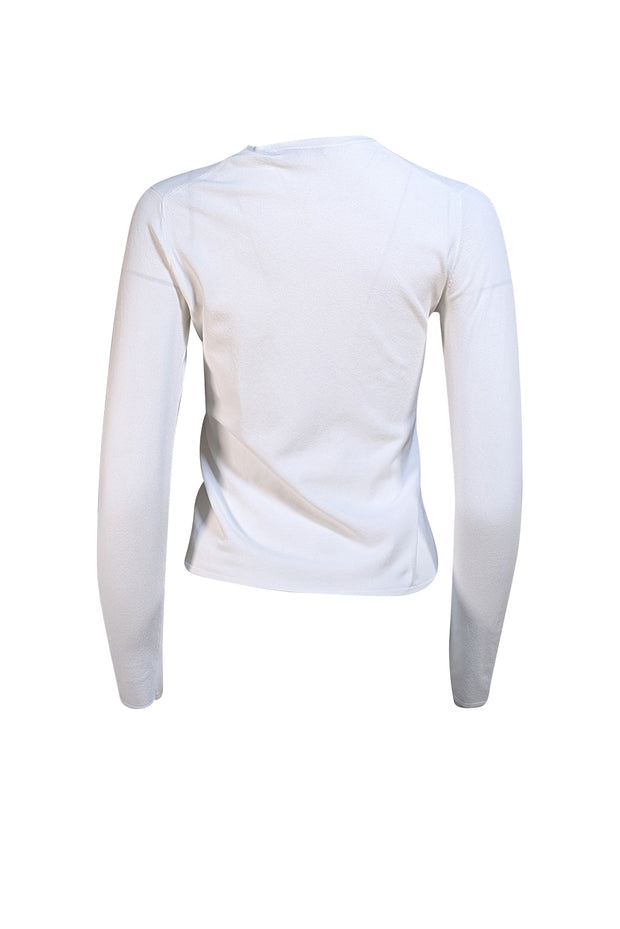 Vince - White Stretch Long Sleeve Top Sz XS - Current Boutique