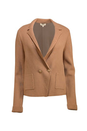 L'Agence - Light Tan Knit Blazer Sz L - Current Boutique