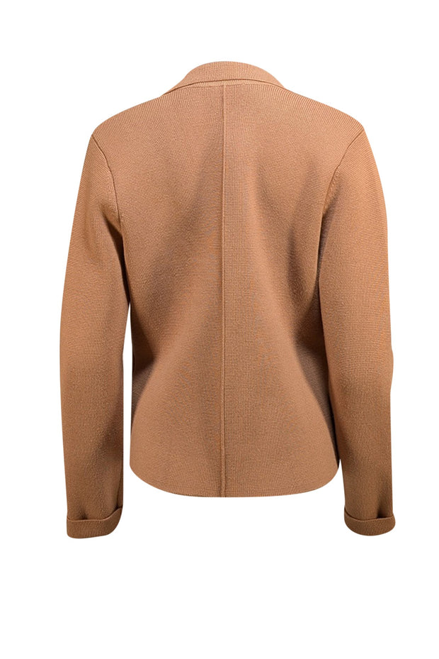 L'Agence - Light Tan Knit Blazer Sz L - Current Boutique