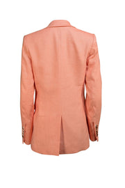 Veronica Beard - Peach Linen Blend Double Breasted Button Blazer Sz 8 - Current Boutique