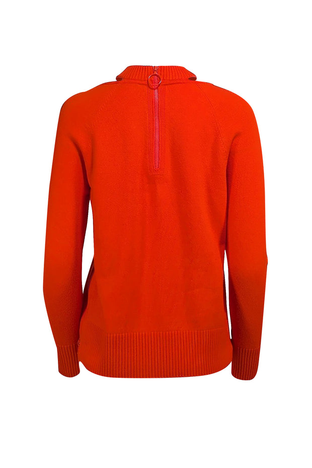 Akris Punto - Red Orange Cut Out Detail Sweater Sz 4 - Current Boutique