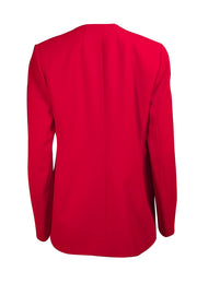 Lafayette 148 - Red Collarless Open Front Blazer Sz 10 - Current Boutique