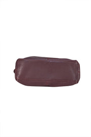 Jimmy Choo - Maroon Pebbled Leather Shoulder Bag - Current Boutique
