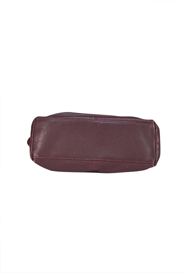 Jimmy Choo - Maroon Pebbled Leather Shoulder Bag - Current Boutique