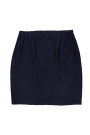 St. John - Navy Textured Pencil Skirt Sz 16 - Current Boutique